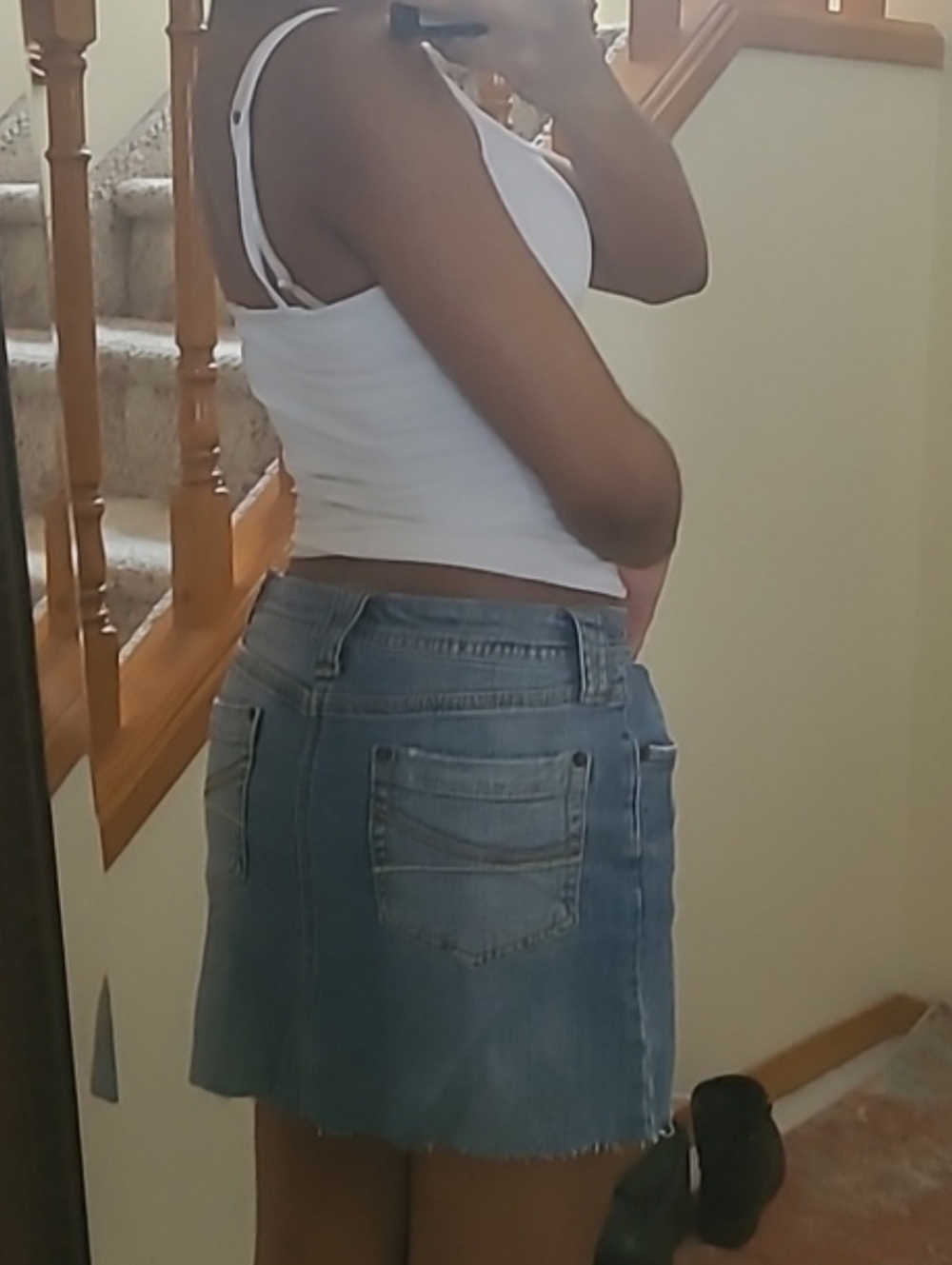 Medium Wash Denim Mini Skirt